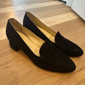 Sarah Flint Rosie Heeled Loafer IT 40 (US 9-9.5) in Black Suede